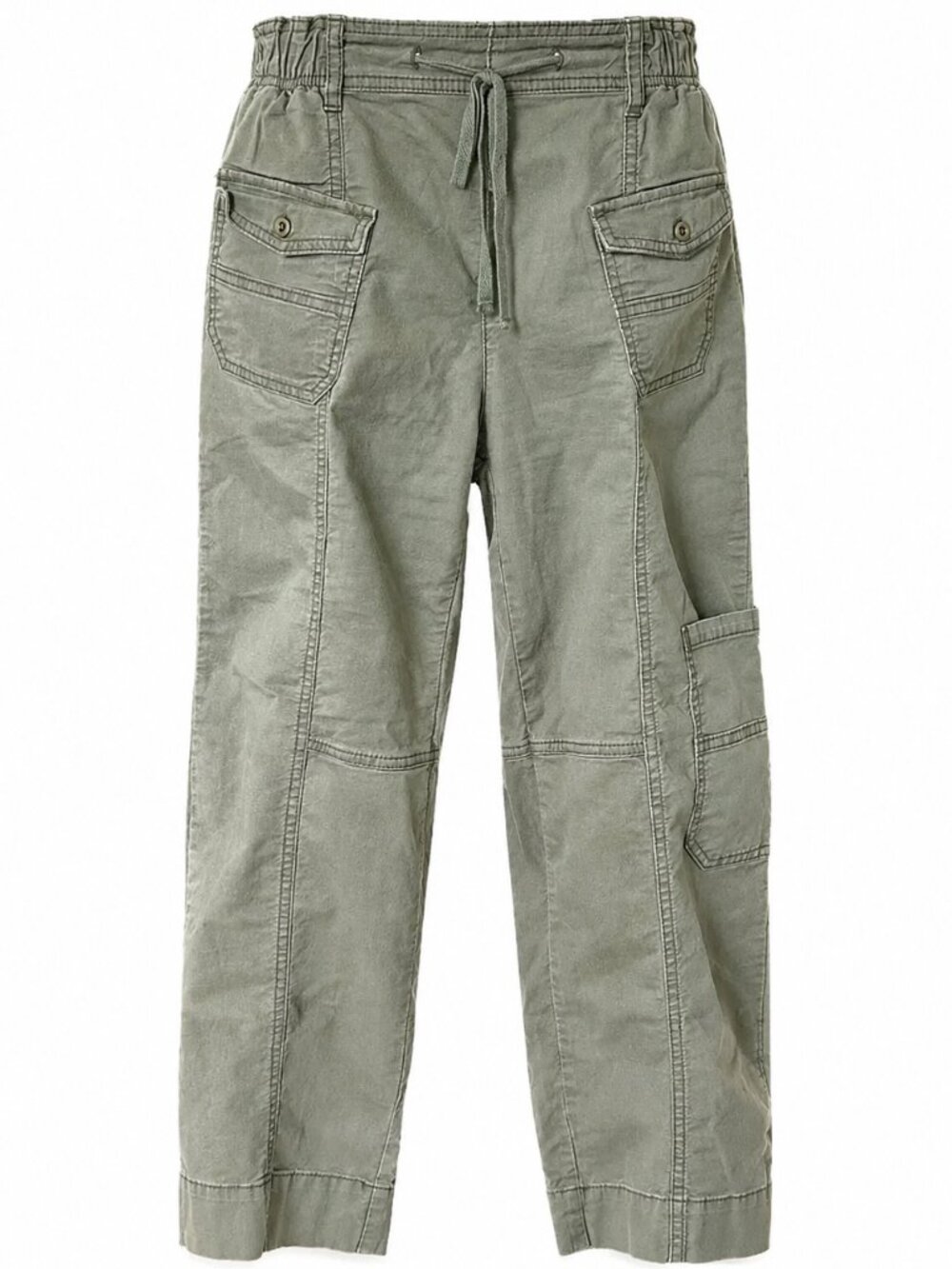 ANTHROPOLOGIE Pilcro Crop Wide Leg Olive Green Cargo Pants EUC - Picture 2 of 7